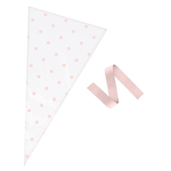 Pink Sweet Cello Cone With Ribbon - Pack of 10