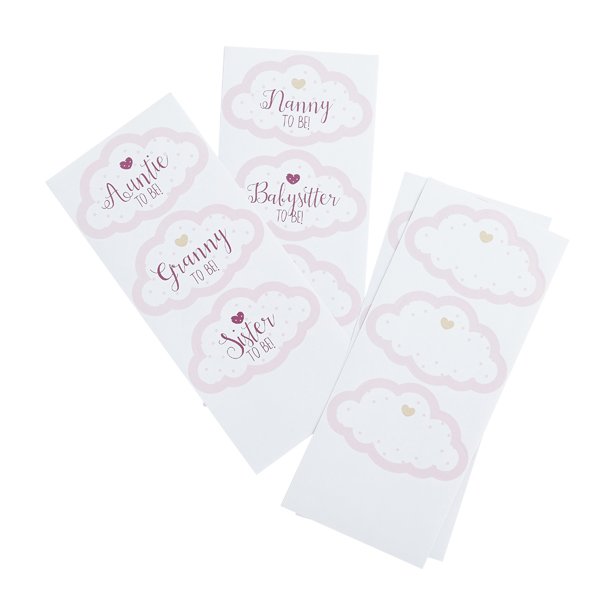 Pink Assorted Guest Stickers Clouds - Pack of 18