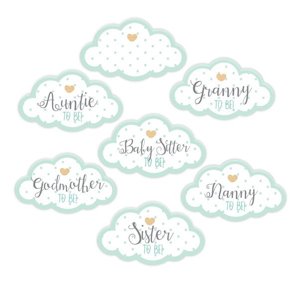 Unisex Assorted Guest Stickers Clouds - Pack of 18