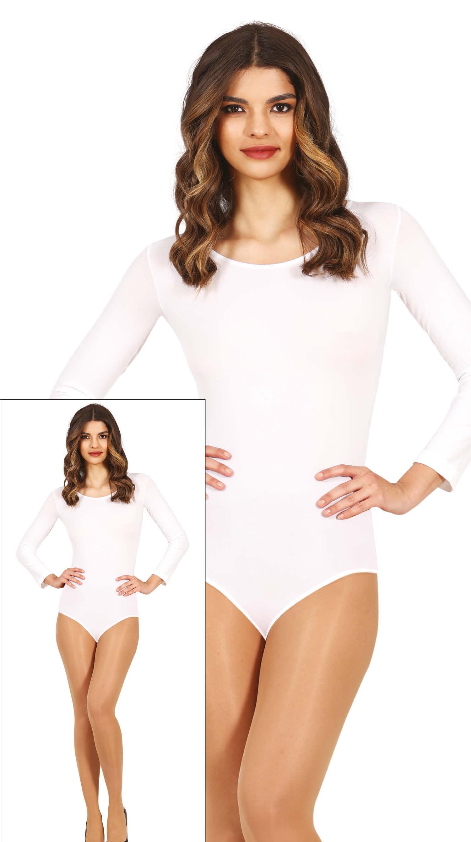 Long Sleeve White Leotard Adult 38-40 (M)