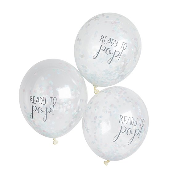 Unisex 'Ready To Pop' 12" Latex Confetti Balloons - Pack of 5
