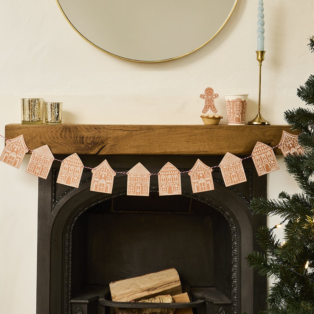 Gingerbread House Card Garland 2m