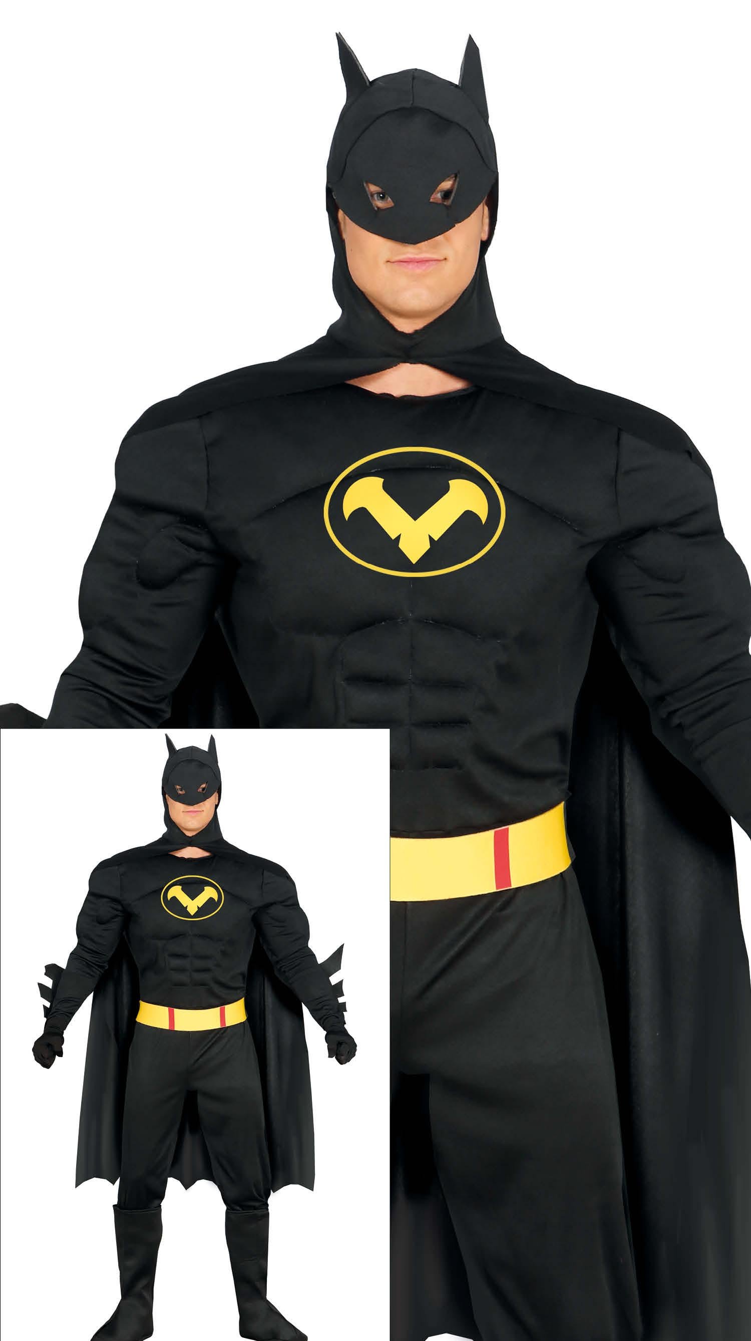Man’S Black Hero Adult Size L 52-54
