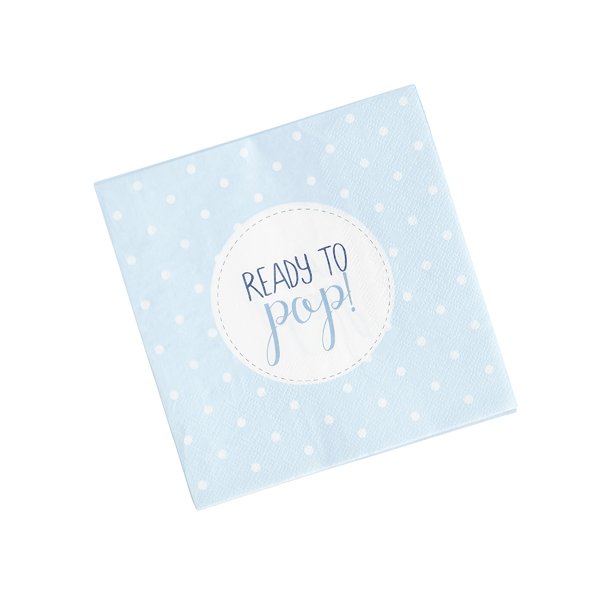Blue 'Ready To Pop' Paper Napkins - Pack of 20