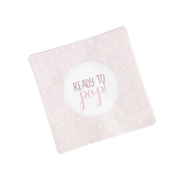 Pink 'Ready To Pop' Paper Napkins - Pack of 20