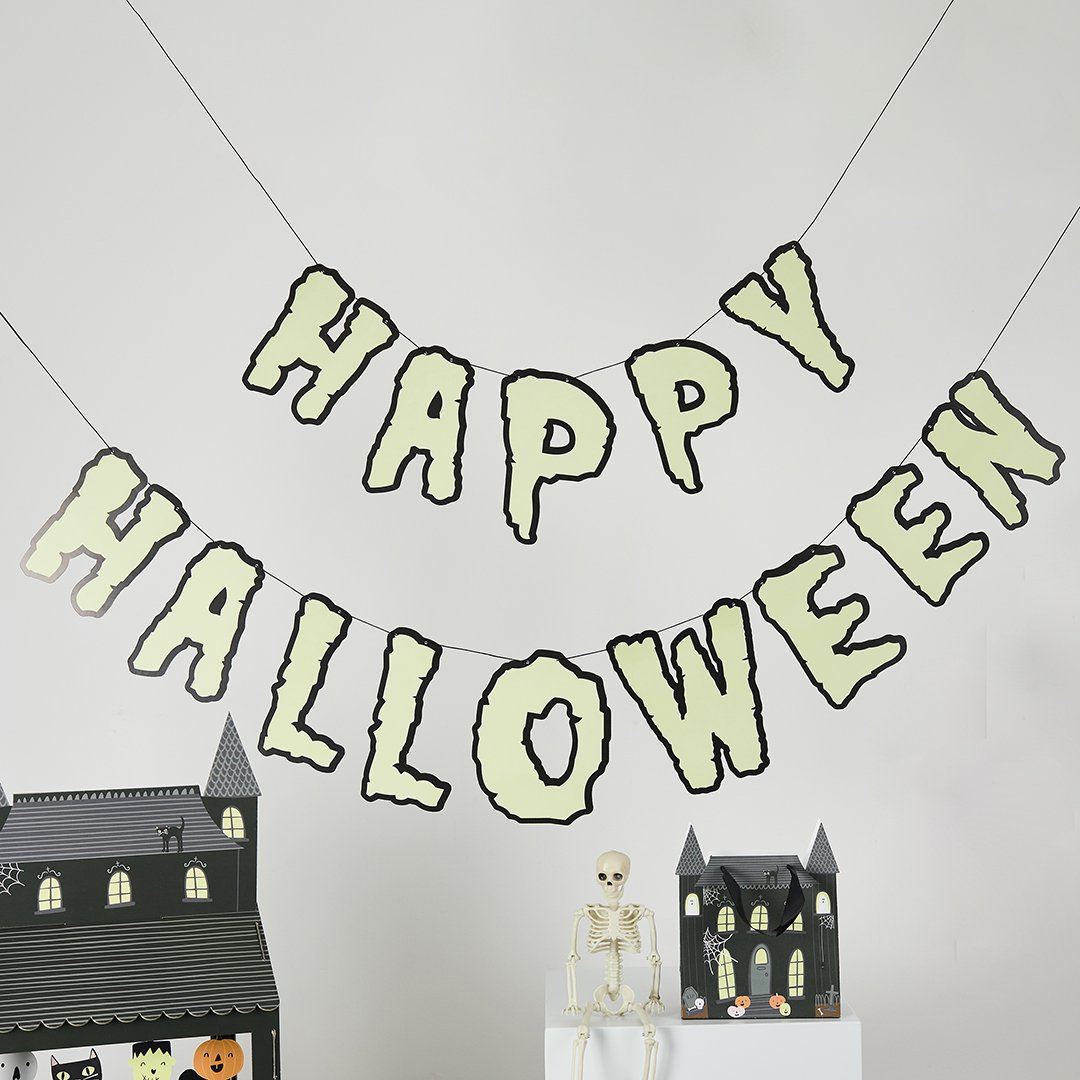 Glow In The Dark 'Happy Halloween' Card Banner 2m