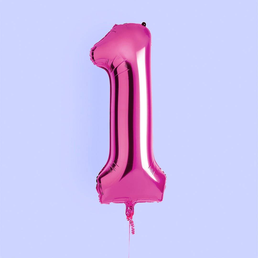 Hot Pink Number '1' Foil 34" Balloon