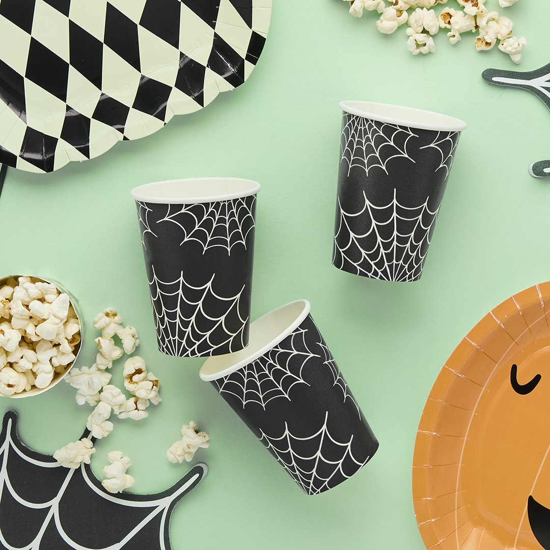 Spider Web Paper Cups - Pack of 8