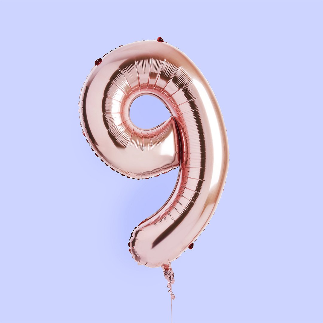 Rose Gold Number '9' Foil 34" Balloon