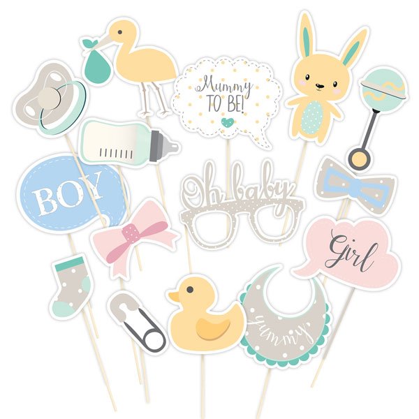 Unisex Photo Booth Card Props - Pack of 15
