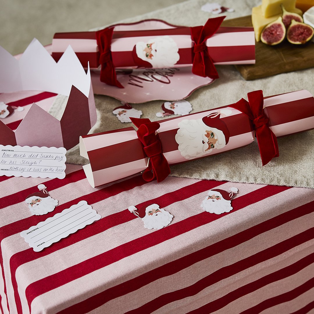 DIY Santa Baby Crackers With Velvet Ribbon - Pack of 6