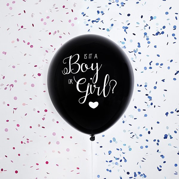 Black Gender Reveal 'Blue' 18" Latex Balloon